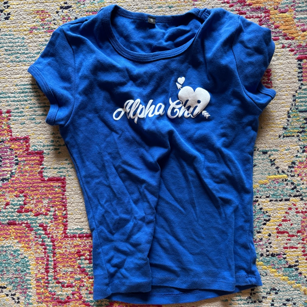 Alpha Chi Baby Tee and matching mini shorts set